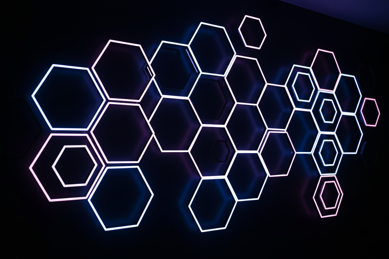 the outlined hex lights